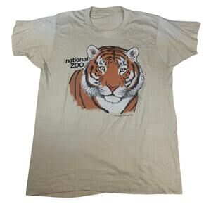 Vintage National Zoo Tiger Graphic Tee Size M